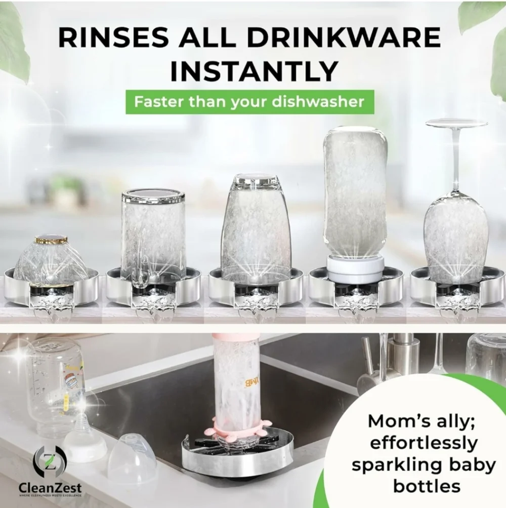 Stainless Steel Glass Rinser for Kitchen Sink